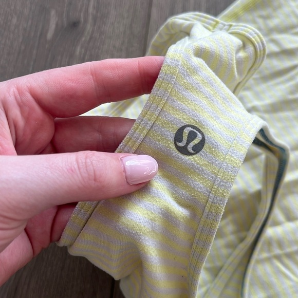 Lululemon Yellow Striped Racerback Tank Top Size Small - Picture 5 of 6